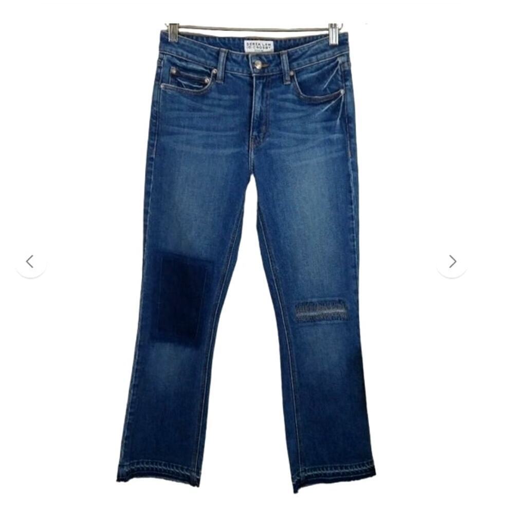 DEREK LAM 10 CROSBY GIA High Rise Crop Flare Jeans | Italian Denim | Sz 25" NEW